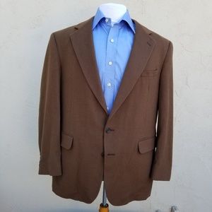 100% Cashmere PALM BEACH Mens Blazer 44R Brown